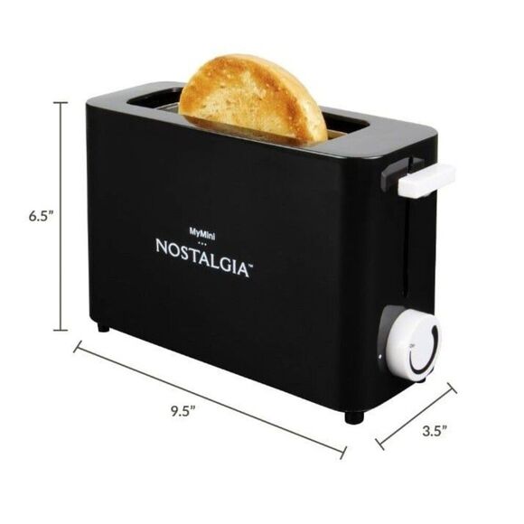 MyMini Single Slice Toaster, Black - Picture 2 of 5
